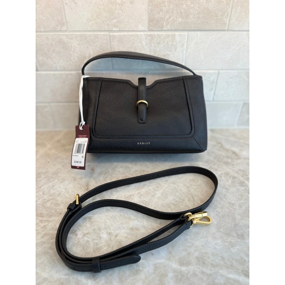 Radley London Hazelbury Park Satchel  Black Pebble Leather Satchel.